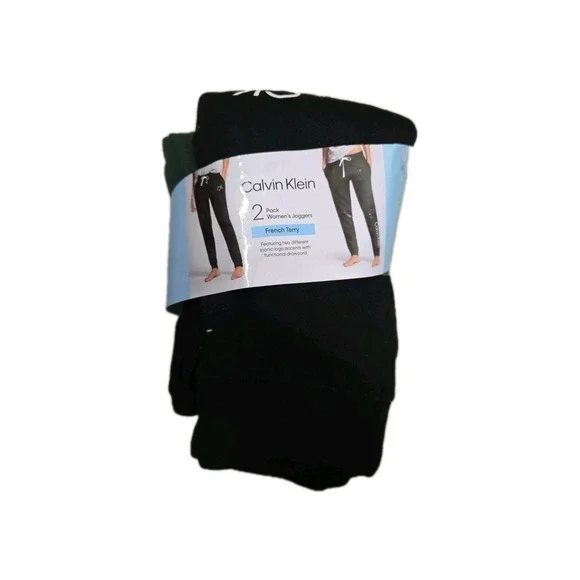 Calvin Klein Women's 2 Pack Jogger XL Black Green - Picture 1 of 1
